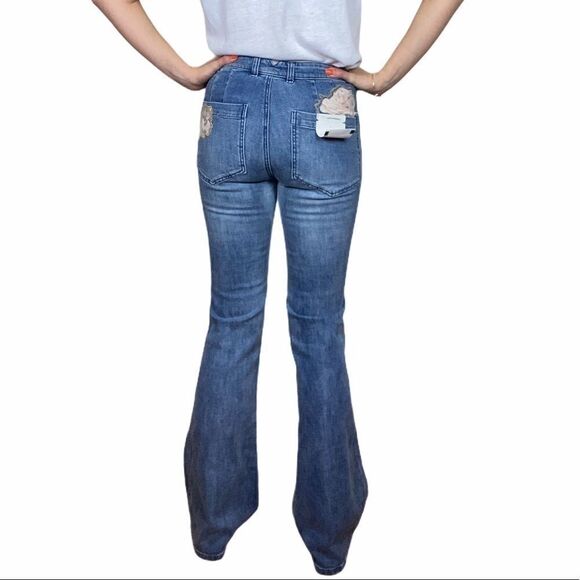 Pilcro & the Letterpress Embroidered Flare Jeans - Picture 3 of 4